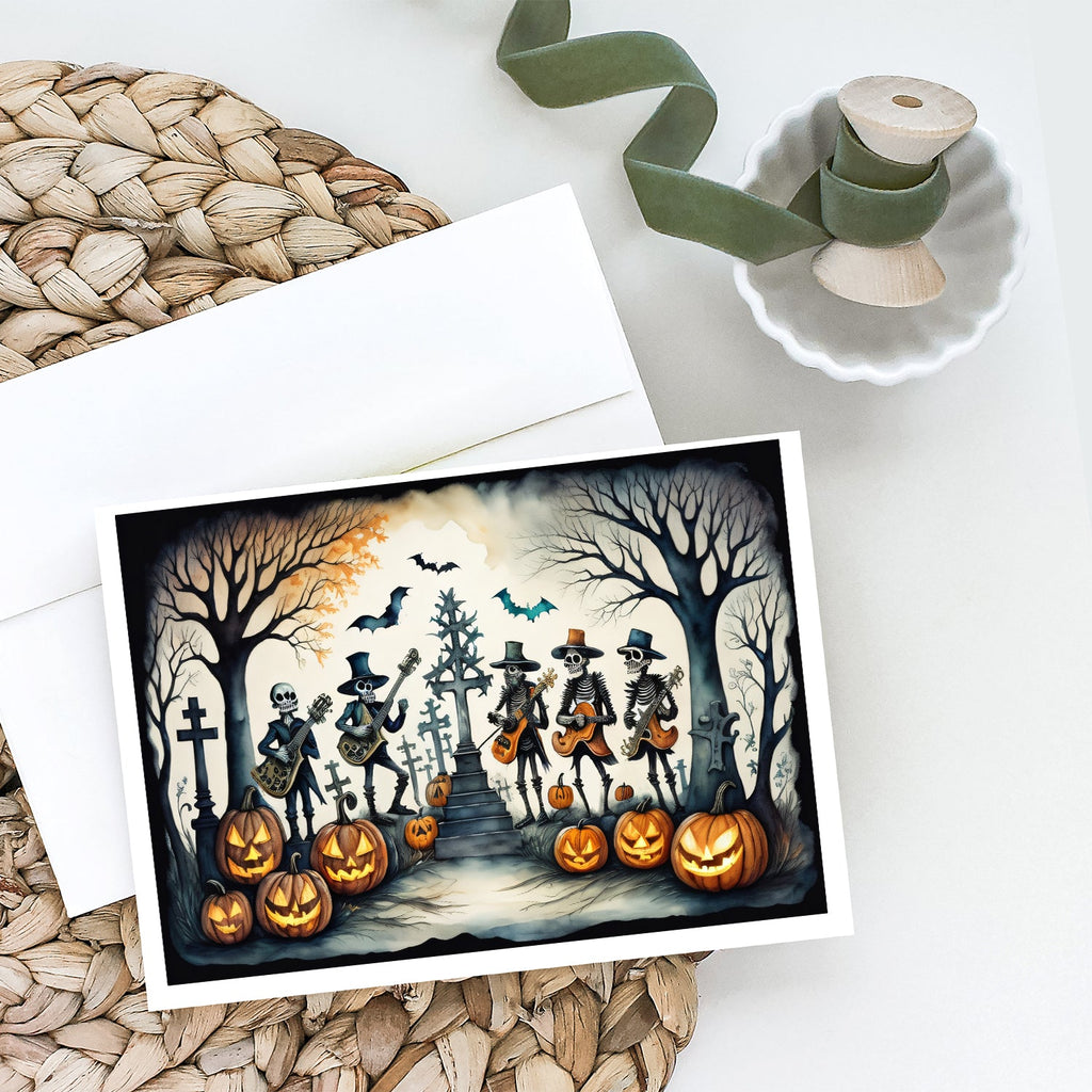 Mariachi Skeleton Band Spooky Halloween Greeting Cards Pack of 8 Blank Cards with Envelopes Whimsical A7 Size 5x7