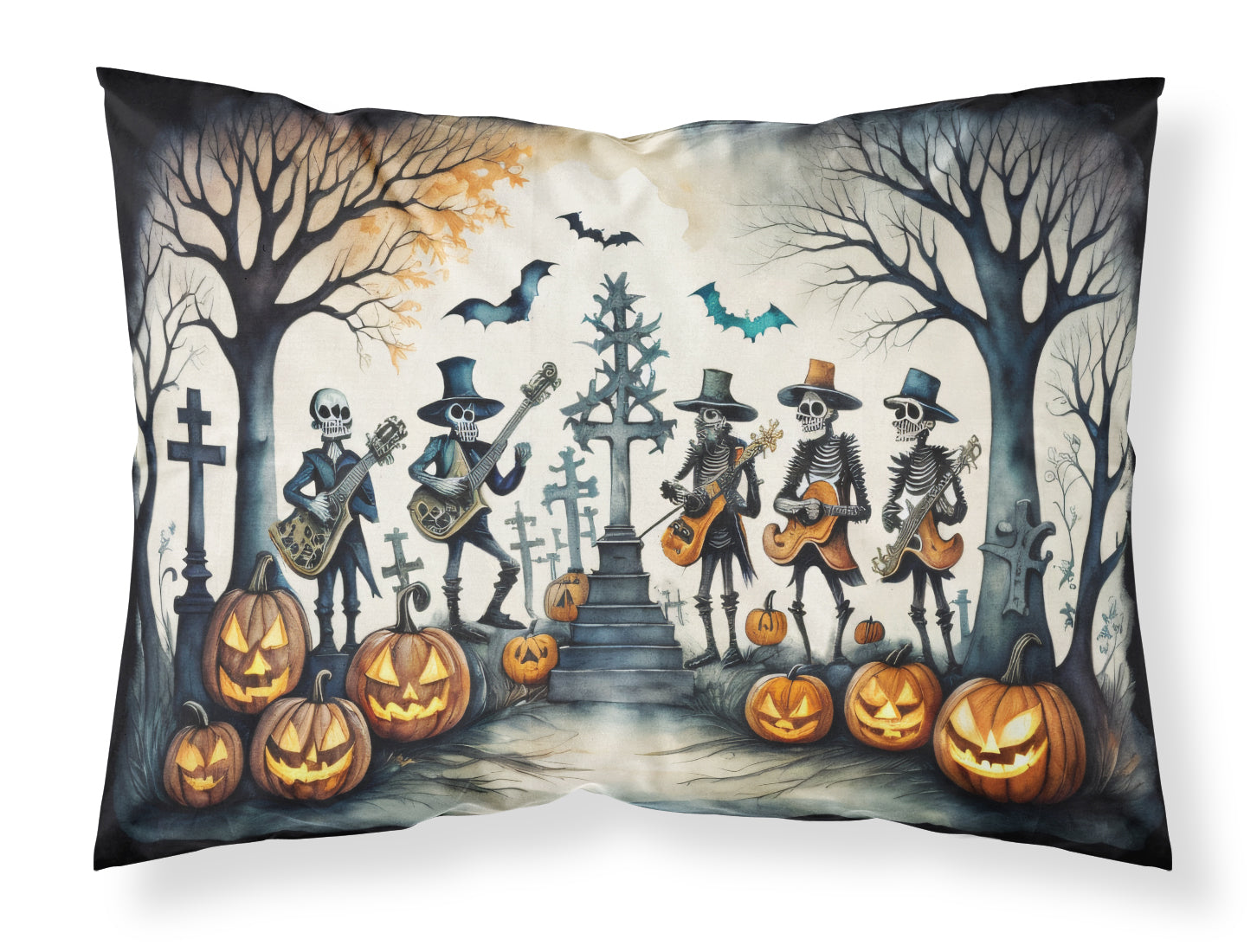 Mariachi Skeleton Band Spooky Halloween Standard Pillowcase Lightweight Super Soft Easy Care Decorative Artwork Pillowcase, Standard
