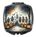 Mariachi Skeleton Band Spooky Halloween Compact Mirror Decorative Travel Makeup Mirror for Women Girls Gifts Pocket Makeup Mirror Folding Handheld