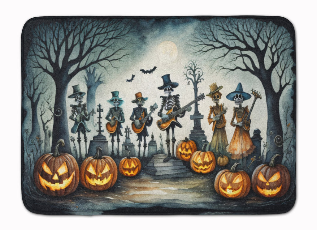 Mariachi Skeleton Band Spooky Halloween Memory Foam Kitchen Mat Machine Washable Anti-Fatigue Cushion Comfort Bath or Kitchen Rug