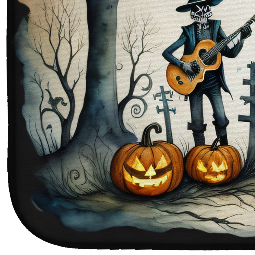 Mariachi Skeleton Band Spooky Halloween Dish Drying Mat Absorbent Dish Drying Mat Pad for Kitchen Counter Dish Drainer Mat for Countertop, 14 x 21", Multicolor