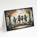 Mariachi Skeleton Band Spooky Halloween Greeting Cards Pack of 8 Blank Cards with Envelopes Whimsical A7 Size 5x7