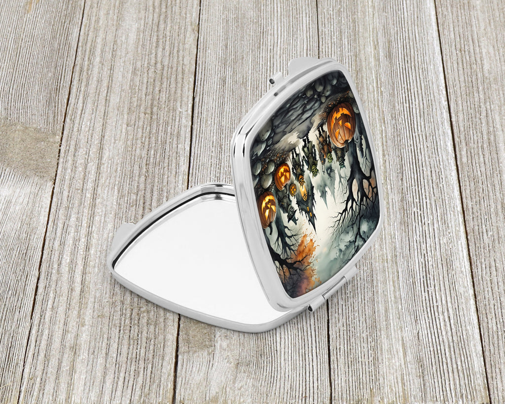 Orcs Spooky Halloween Compact Mirror Decorative Travel Makeup Mirror for Women Girls Gifts Pocket Makeup Mirror Folding Handheld