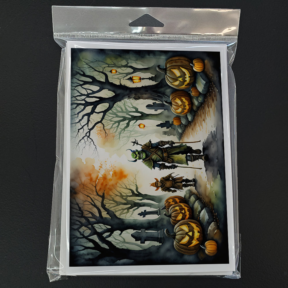 Orcs Spooky Halloween Greeting Cards Pack of 8 Blank Cards with Envelopes Whimsical A7 Size 5x7