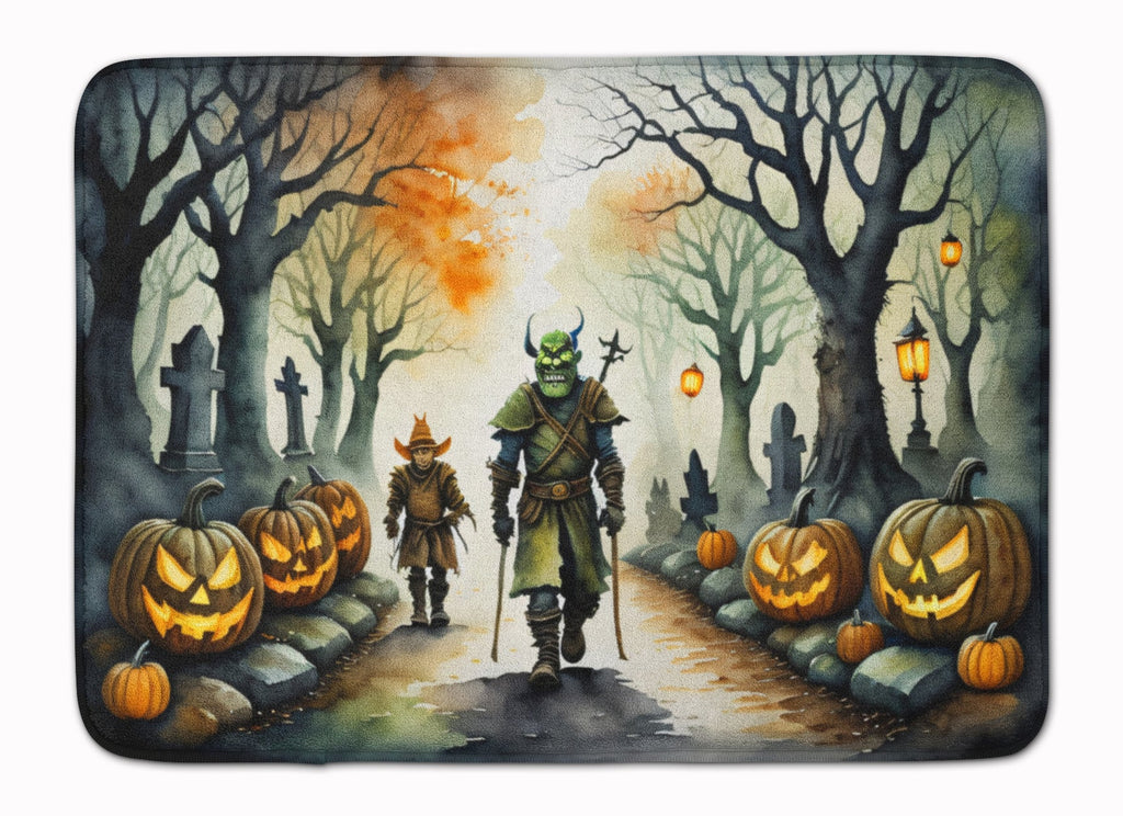 Orcs Spooky Halloween Memory Foam Kitchen Mat Machine Washable Anti-Fatigue Cushion Comfort Bath or Kitchen Rug