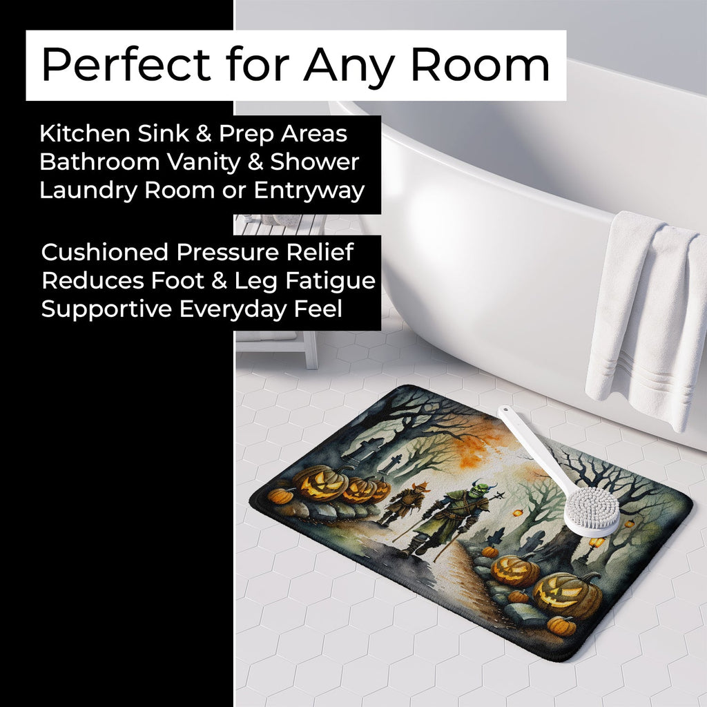 Orcs Spooky Halloween Memory Foam Kitchen Mat Machine Washable Anti-Fatigue Cushion Comfort Bath or Kitchen Rug