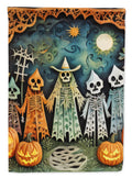 Papel Picado Skeletons Spooky Halloween House Flag 28x40 Porch Sleeve Pole Decorative Outside Yard Banner Artwork Wall Hanging, Polyester