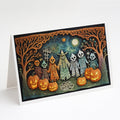 Papel Picado Skeletons Spooky Halloween Greeting Cards Pack of 8 Blank Cards with Envelopes Whimsical A7 Size 5x7