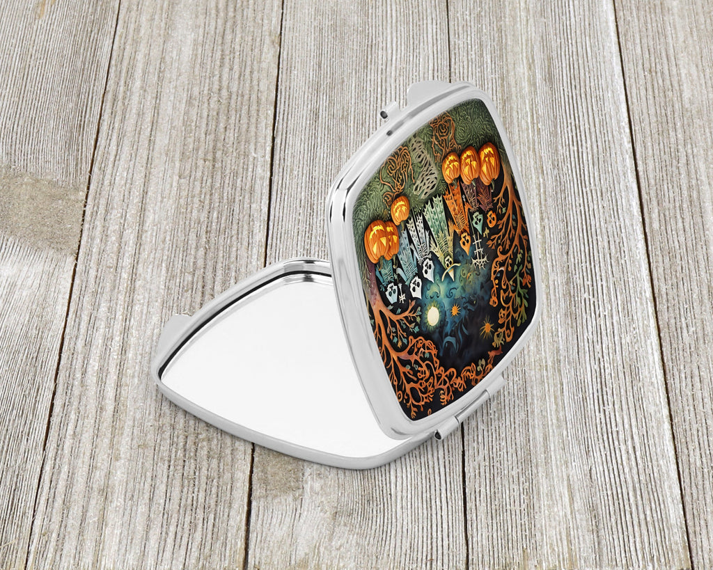 Papel Picado Skeletons Spooky Halloween Compact Mirror Decorative Travel Makeup Mirror for Women Girls Gifts Pocket Makeup Mirror Folding Handheld