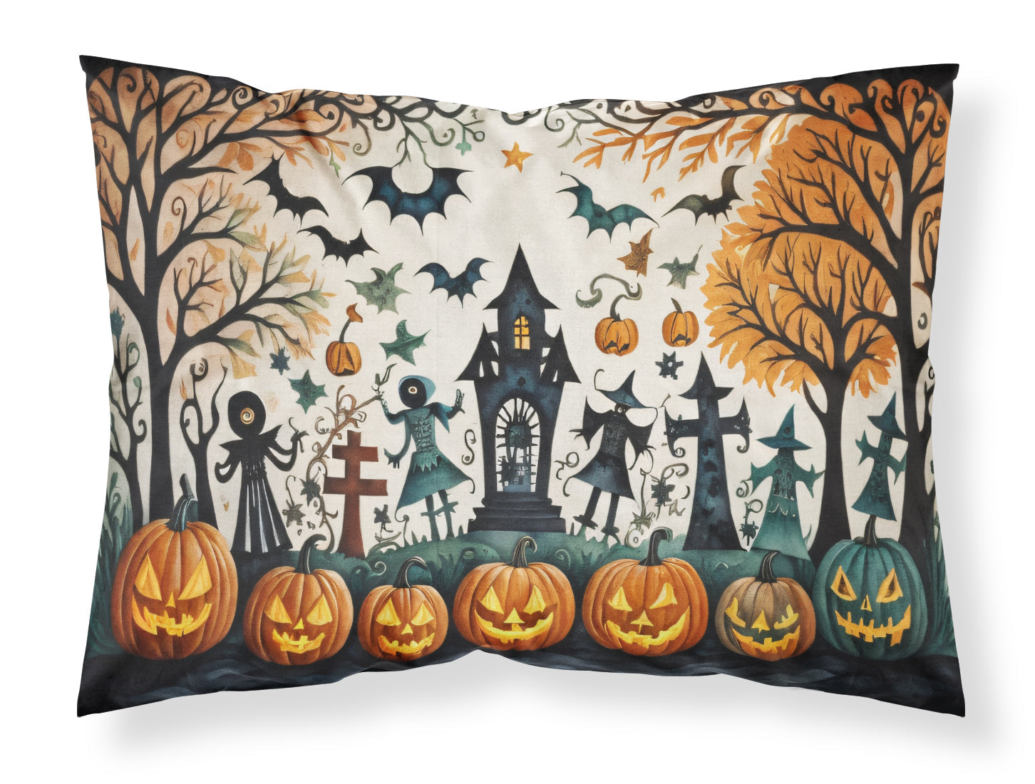 Papel Picado Skeletons Spooky Halloween Standard Pillowcase Lightweight Super Soft Easy Care Decorative Artwork Pillowcase, Standard