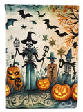 Papel Picado Skeletons Spooky Halloween House Flag 28x40 Porch Sleeve Pole Decorative Outside Yard Banner Artwork Wall Hanging, Polyester