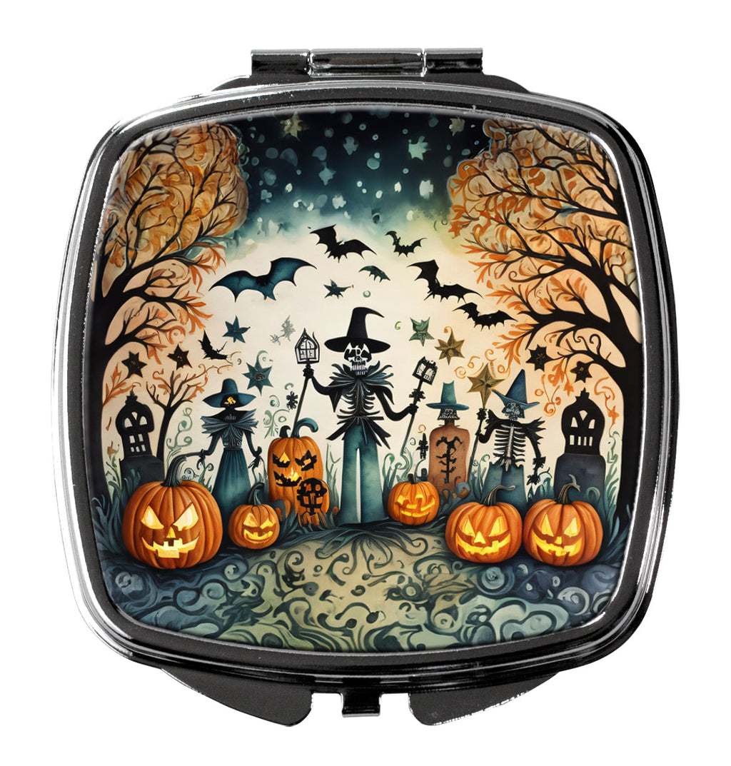 Papel Picado Skeletons Spooky Halloween Compact Mirror Decorative Travel Makeup Mirror for Women Girls Gifts Pocket Makeup Mirror Folding Handheld