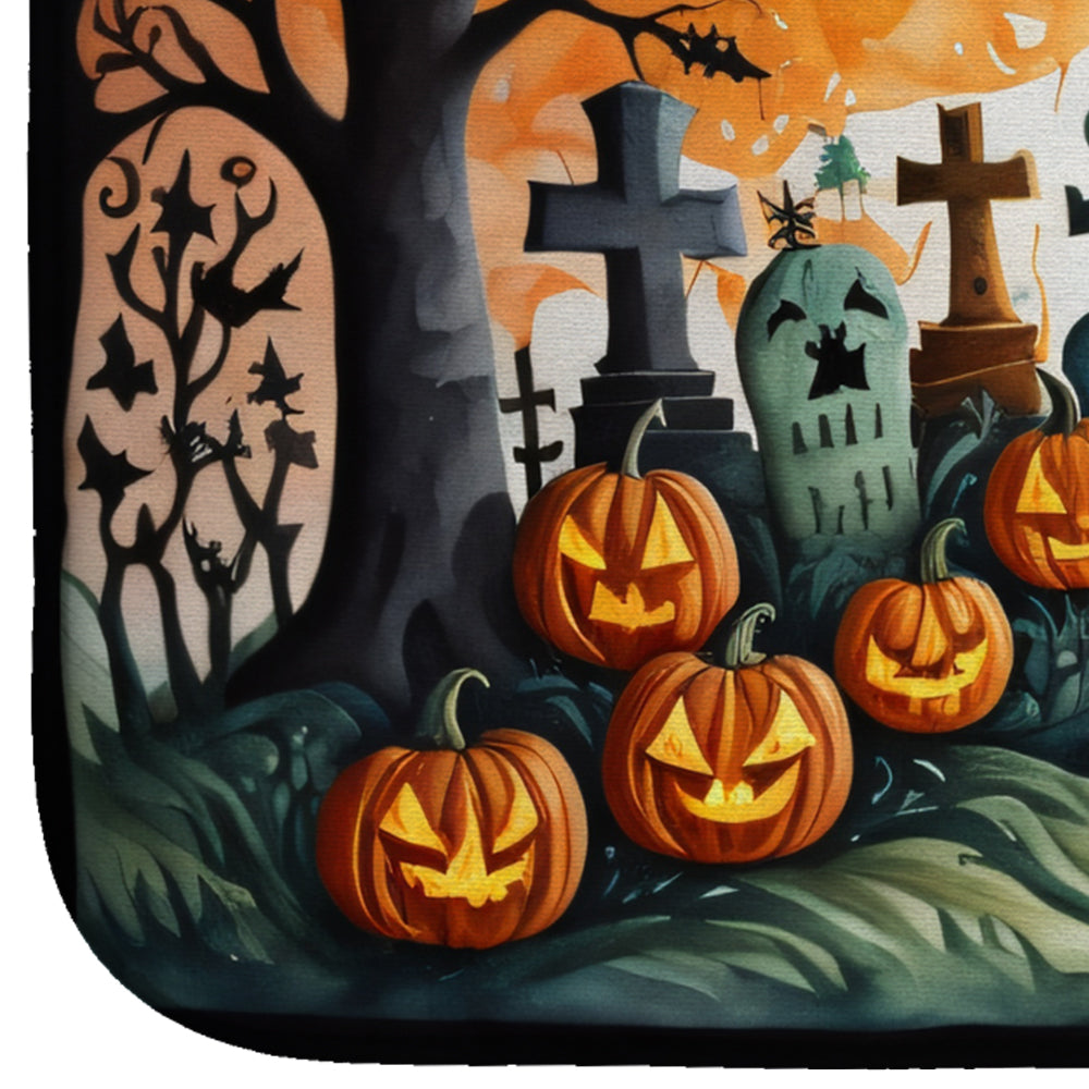 Papel Picado Skeletons Spooky Halloween Dish Drying Mat Absorbent Dish Drying Mat Pad for Kitchen Counter Dish Drainer Mat for Countertop, 14 x 21", Multicolor