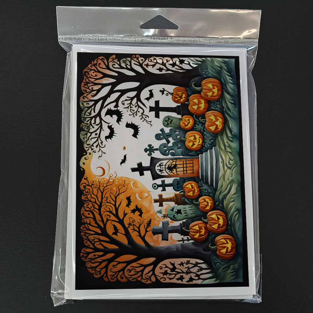 Papel Picado Skeletons Spooky Halloween Greeting Cards Pack of 8 Blank Cards with Envelopes Whimsical A7 Size 5x7
