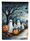 Ghosts Spooky Halloween House Flag 28x40 Porch Sleeve Pole Decorative Outside Yard Banner Artwork Wall Hanging, Polyester
