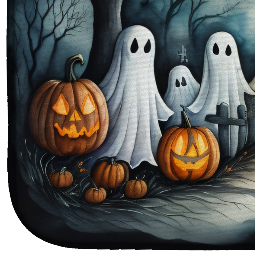 Ghosts Spooky Halloween Dish Drying Mat Absorbent Dish Drying Mat Pad for Kitchen Counter Dish Drainer Mat for Countertop, 14 x 21", Multicolor
