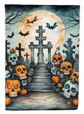 Calaveras Sugar Skulls Spooky Halloween House Flag 28x40 Porch Sleeve Pole Decorative Outside Yard Banner Artwork Wall Hanging, Polyester