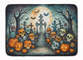 Calaveras Sugar Skulls Spooky Halloween Memory Foam Kitchen Mat Machine Washable Anti-Fatigue Cushion Comfort Bath or Kitchen Rug