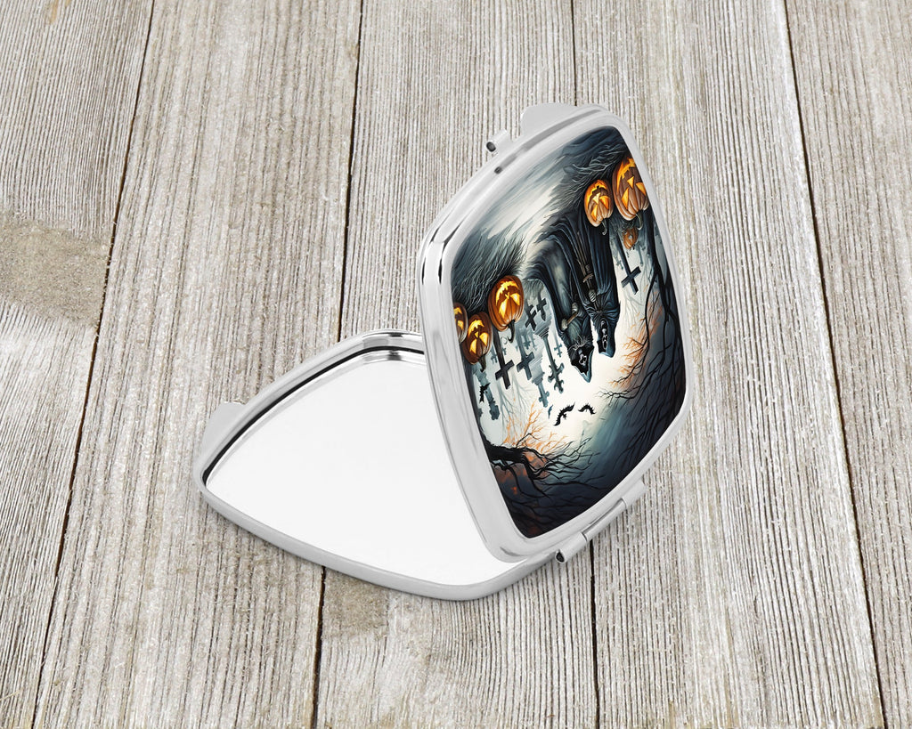 The Grim Reaper Spooky Halloween Compact Mirror Decorative Travel Makeup Mirror for Women Girls Gifts Pocket Makeup Mirror Folding Handheld
