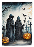 The Grim Reaper Spooky Halloween House Flag 28x40 Porch Sleeve Pole Decorative Outside Yard Banner Artwork Wall Hanging, Polyester