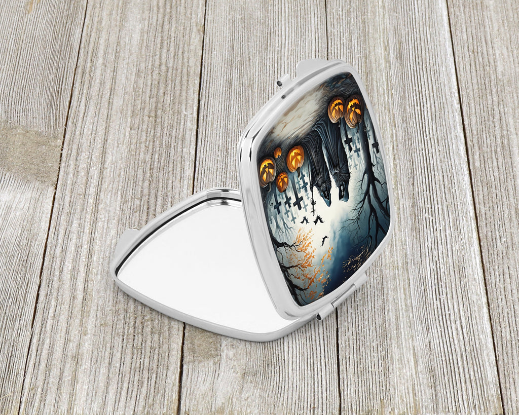 The Grim Reaper Spooky Halloween Compact Mirror Decorative Travel Makeup Mirror for Women Girls Gifts Pocket Makeup Mirror Folding Handheld