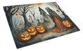 The Weeping Woman Spooky Halloween Cutting Board Tempered Glass Kitchen Cutting Surface, Heat Resistant Chopping, Non-Slip Feet, Food Prep & Serving