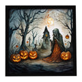 The Weeping Woman Spooky Halloween Framed Metal Print Bathroom, Kitchen, Office, Home Decor Wall Art Ready to Hang, Square, 8X8