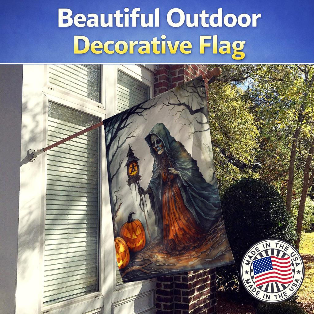 The Weeping Woman Spooky Halloween House Flag 28x40 Porch Sleeve Pole Decorative Outside Yard Banner Artwork Wall Hanging, Polyester