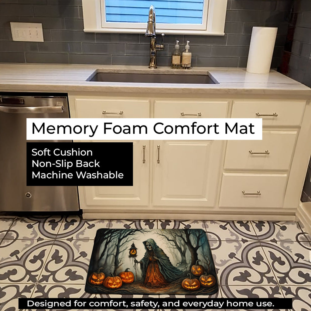 The Weeping Woman Spooky Halloween Memory Foam Kitchen Mat Machine Washable Anti-Fatigue Cushion Comfort Bath or Kitchen Rug