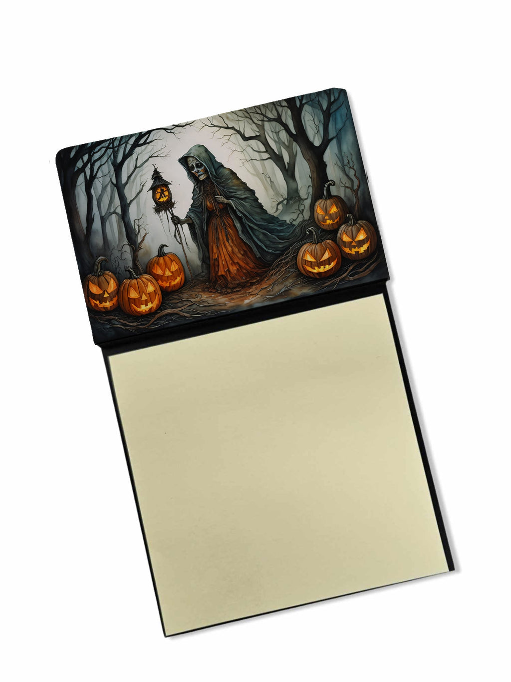 The Weeping Woman Spooky Halloween Watercolor Sticky Note Holder Refillable Dispenser Desk Accessory 3x3 Pad Gift