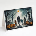 Werewolves Spooky Halloween Greeting Cards Pack of 8 Blank Cards with Envelopes Whimsical A7 Size 5x7