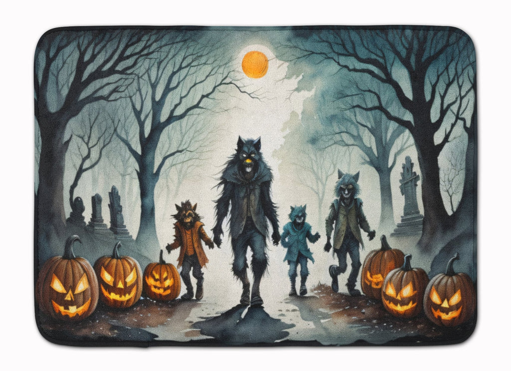 Werewolves Spooky Halloween Memory Foam Kitchen Mat Machine Washable Anti-Fatigue Cushion Comfort Bath or Kitchen Rug
