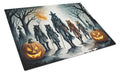 Werewolves Spooky Halloween Cutting Board Tempered Glass Kitchen Cutting Surface, Heat Resistant Chopping, Non-Slip Feet, Food Prep & Serving