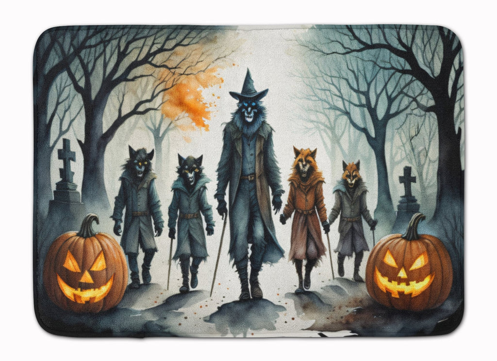 Werewolves Spooky Halloween Memory Foam Kitchen Mat Machine Washable Anti-Fatigue Cushion Comfort Bath or Kitchen Rug