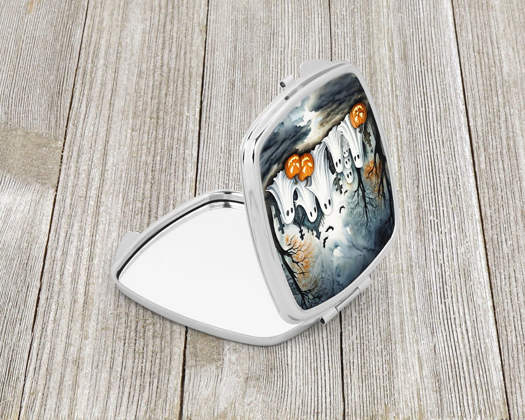 Ghosts Spooky Halloween Compact Mirror Decorative Travel Makeup Mirror for Women Girls Gifts Pocket Makeup Mirror Folding Handheld