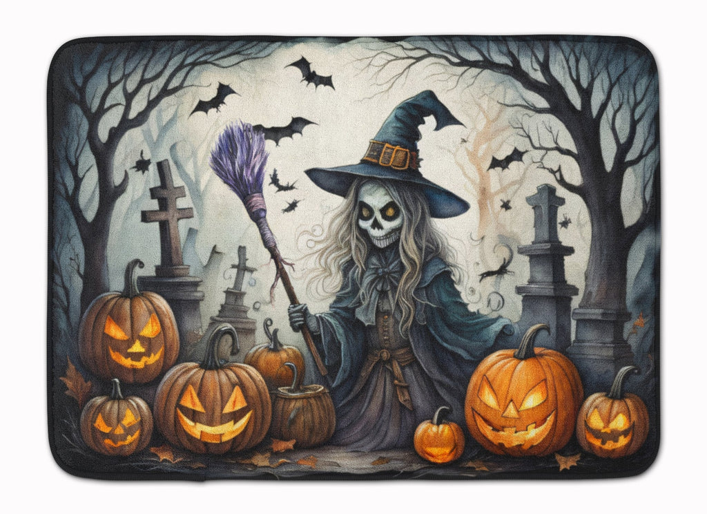 Witch Spooky Halloween Memory Foam Kitchen Mat Machine Washable Anti-Fatigue Cushion Comfort Bath or Kitchen Rug