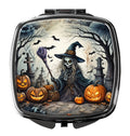 Witch Spooky Halloween Compact Mirror Decorative Travel Makeup Mirror for Women Girls Gifts Pocket Makeup Mirror Folding Handheld