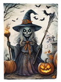 Witch Spooky Halloween House Flag 28x40 Porch Sleeve Pole Decorative Outside Yard Banner Artwork Wall Hanging, Polyester
