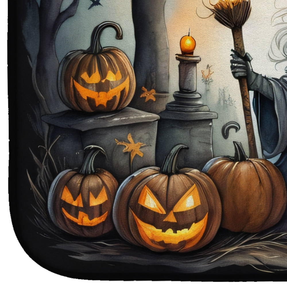 Witch Spooky Halloween Dish Drying Mat Absorbent Dish Drying Mat Pad for Kitchen Counter Dish Drainer Mat for Countertop, 14 x 21", Multicolor