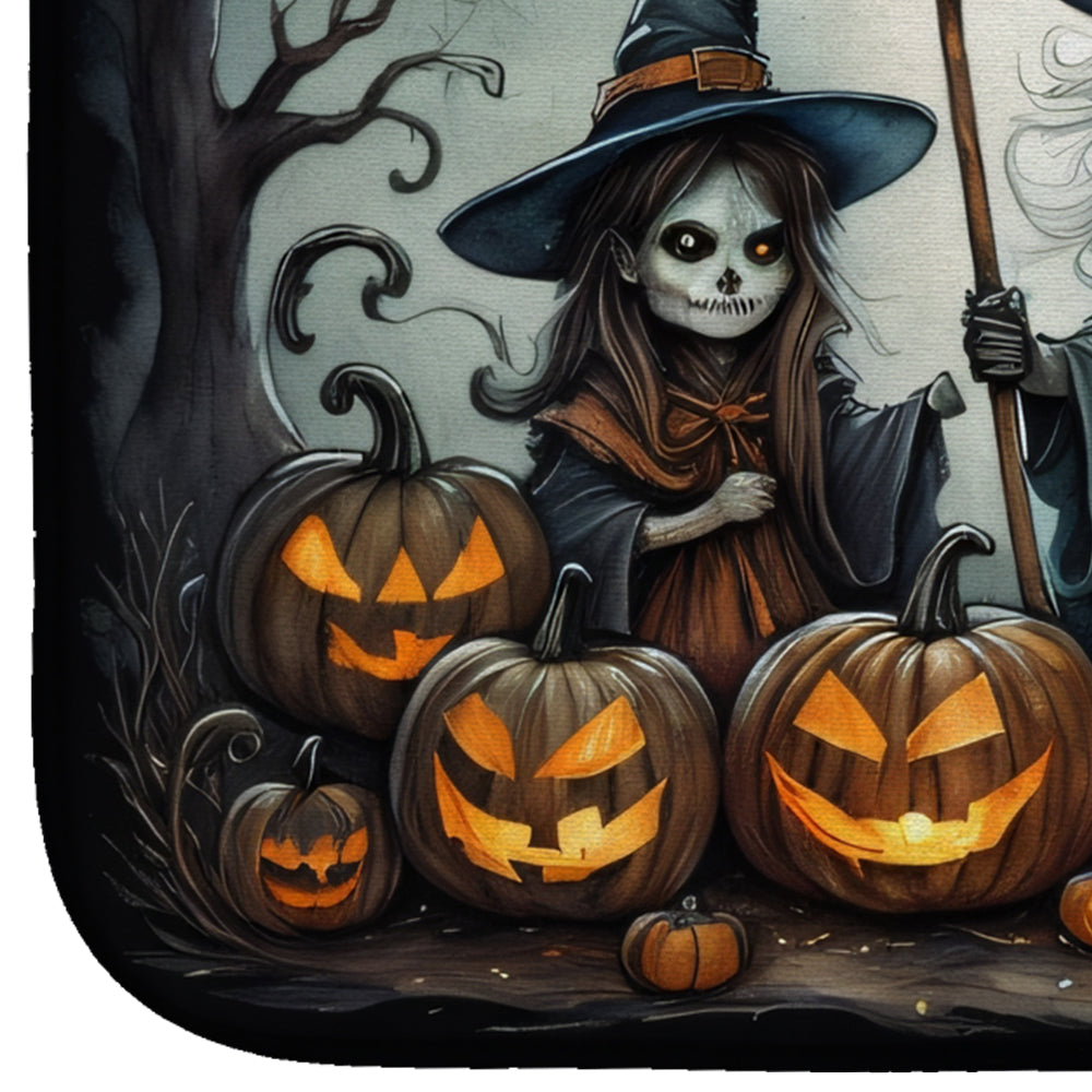 Witches Spooky Halloween Dish Drying Mat Absorbent Dish Drying Mat Pad for Kitchen Counter Dish Drainer Mat for Countertop, 14 x 21", Multicolor