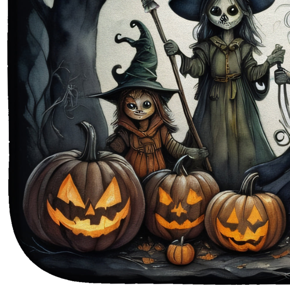 Witches Spooky Halloween Dish Drying Mat Absorbent Dish Drying Mat Pad for Kitchen Counter Dish Drainer Mat for Countertop, 14 x 21", Multicolor