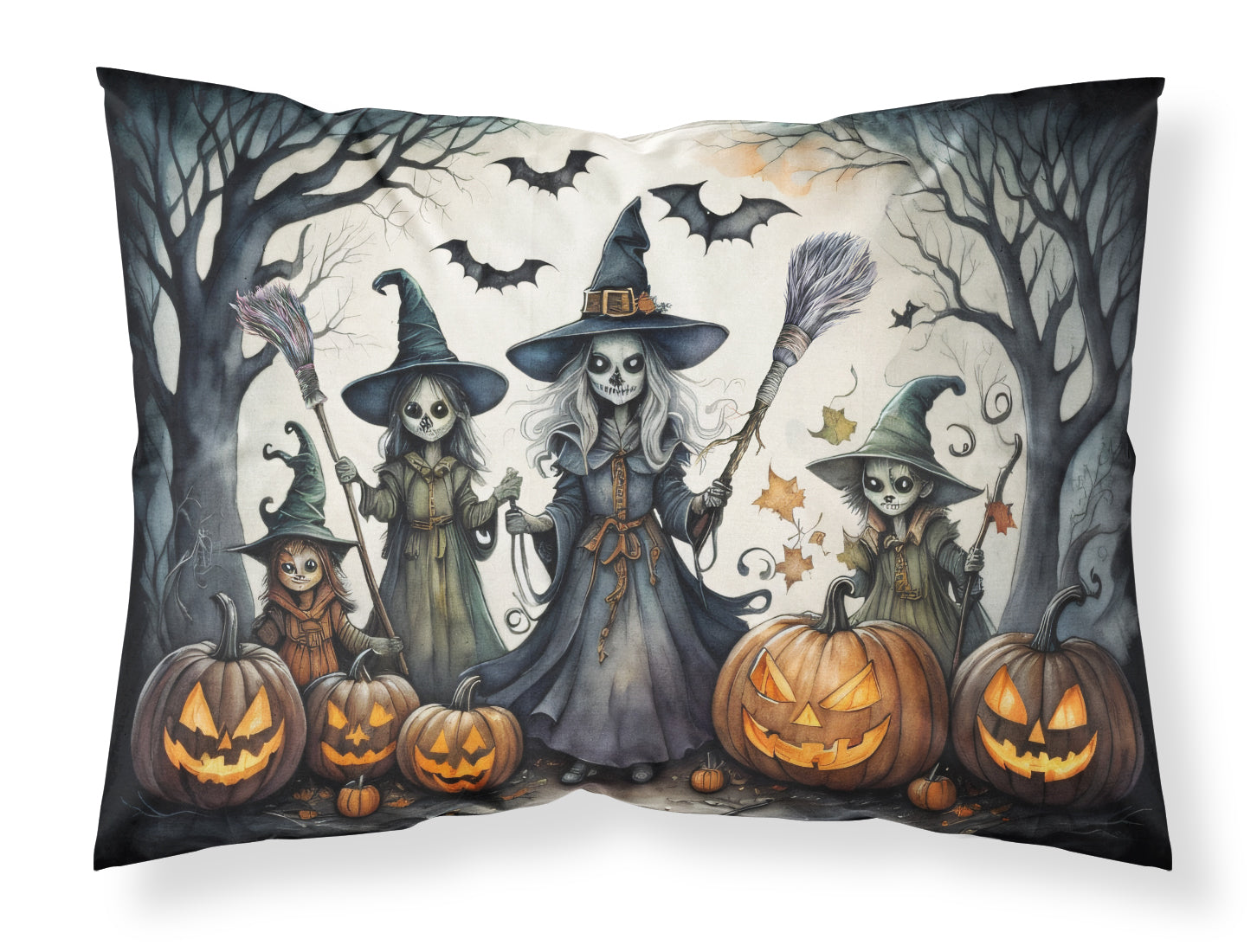 Witches Spooky Halloween Standard Pillowcase Lightweight Super Soft Easy Care Decorative Artwork Pillowcase, Standard