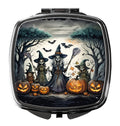Witches Spooky Halloween Compact Mirror Decorative Travel Makeup Mirror for Women Girls Gifts Pocket Makeup Mirror Folding Handheld