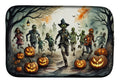 Zombies Spooky Halloween Dish Drying Mat Absorbent Dish Drying Mat Pad for Kitchen Counter Dish Drainer Mat for Countertop, 14 x 21", Multicolor