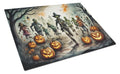 Zombies Spooky Halloween Cutting Board Tempered Glass Kitchen Cutting Surface, Heat Resistant Chopping, Non-Slip Feet, Food Prep & Serving