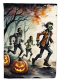 Zombies Spooky Halloween House Flag 28x40 Porch Sleeve Pole Decorative Outside Yard Banner Artwork Wall Hanging, Polyester
