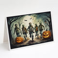 Zombies Spooky Halloween Greeting Cards Pack of 8 Blank Cards with Envelopes Whimsical A7 Size 5x7