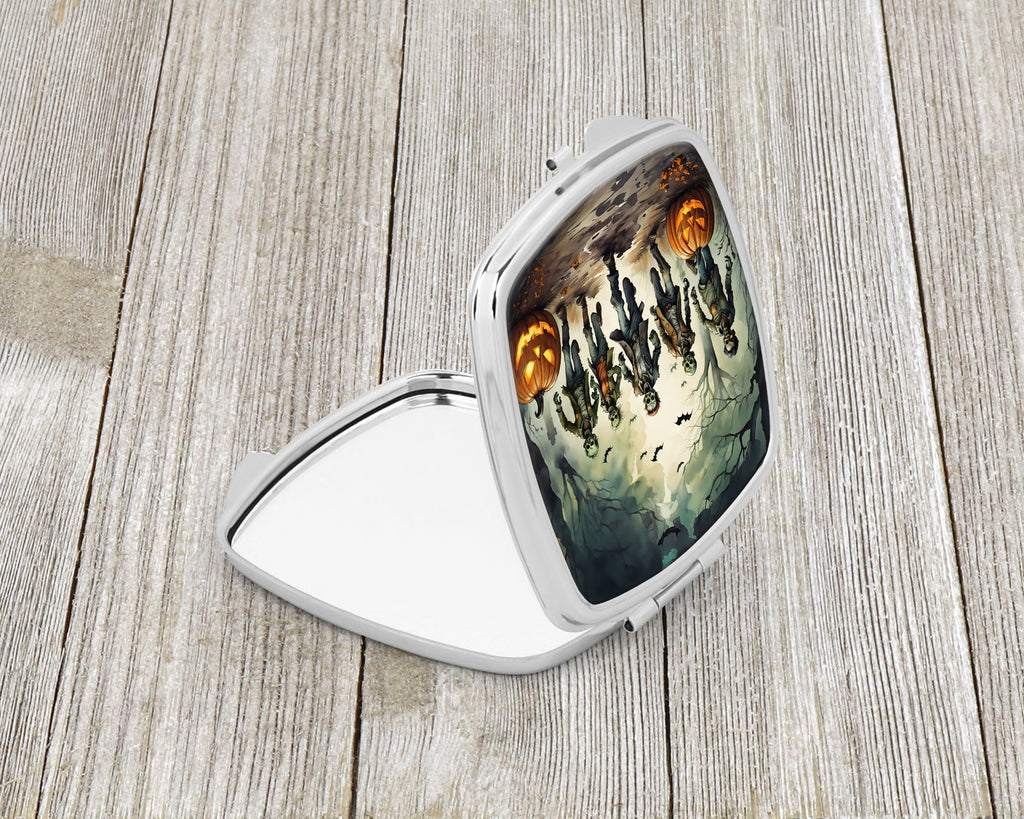 Zombies Spooky Halloween Compact Mirror Decorative Travel Makeup Mirror for Women Girls Gifts Pocket Makeup Mirror Folding Handheld