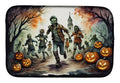 Zombies Spooky Halloween Dish Drying Mat Absorbent Dish Drying Mat Pad for Kitchen Counter Dish Drainer Mat for Countertop, 14 x 21", Multicolor