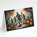 Zombies Spooky Halloween Greeting Cards Pack of 8 Blank Cards with Envelopes Whimsical A7 Size 5x7